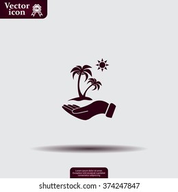 exotic island web icon. vector design