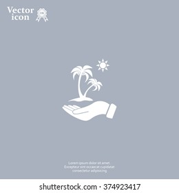 exotic island web icon. vector design