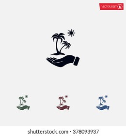 exotic island web icon. vector design