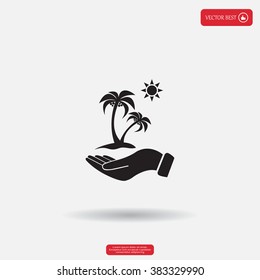 exotic island web icon. vector design