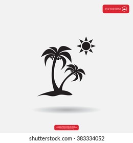 exotic island web icon. vector design