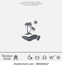 exotic island web icon. vector design