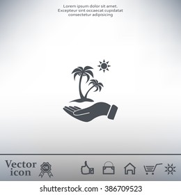 exotic island web icon. vector design
