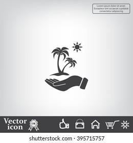 exotic island web icon. vector design