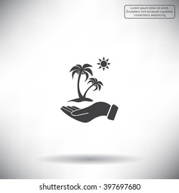 exotic island web icon. vector design