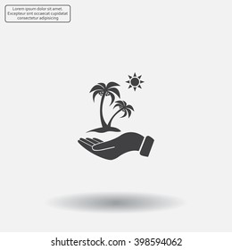 exotic island web icon. vector design