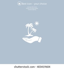 exotic island web icon. vector design