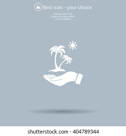 exotic island web icon. vector design