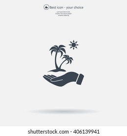 exotic island web icon. vector design