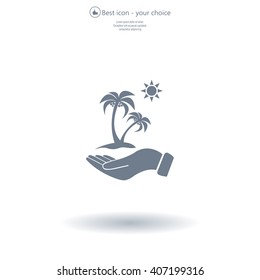 exotic island web icon. vector design