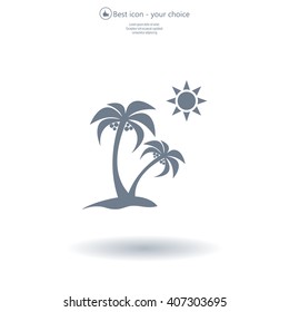 exotic island web icon. vector design