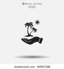 exotic island web icon. vector design