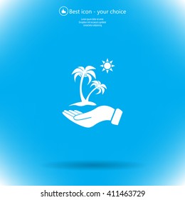 exotic island web icon. vector design