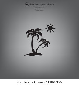 exotic island web icon. vector design