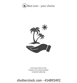 exotic island web icon. vector design
