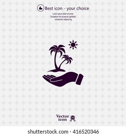 exotic island web icon. vector design