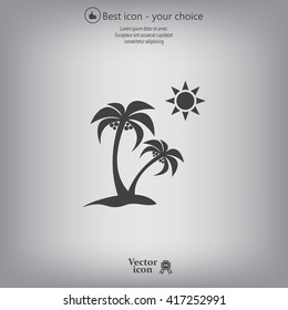 exotic island web icon. vector design