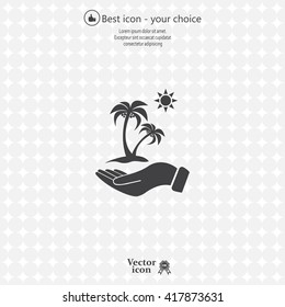 exotic island web icon. vector design
