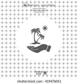 exotic island web icon. vector design