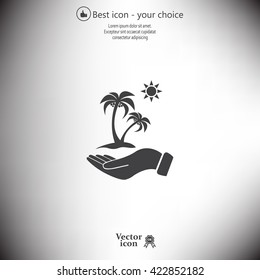 exotic island web icon. vector design