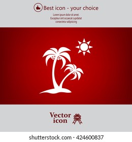 exotic island web icon. vector design