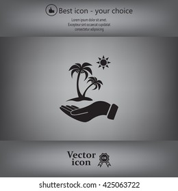 exotic island web icon. vector design