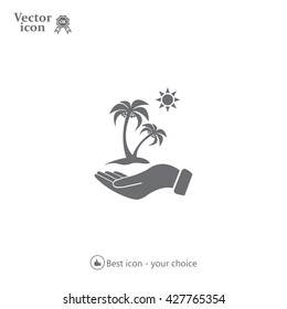 exotic island web icon. vector design