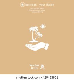 exotic island web icon. vector design
