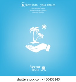 exotic island web icon. vector design