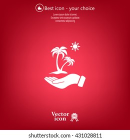 exotic island web icon. vector design