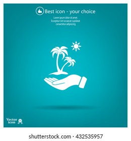 exotic island web icon. vector design