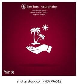 exotic island web icon. vector design