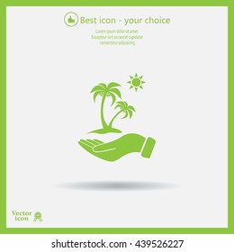 exotic island web icon. vector design