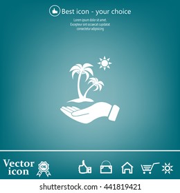 exotic island web icon. vector design