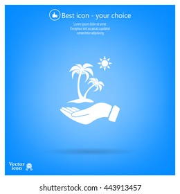 exotic island web icon. vector design