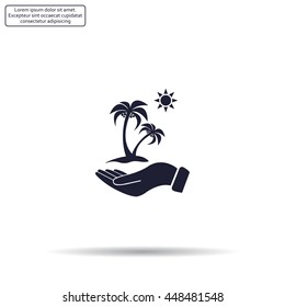 exotic island web icon. vector design