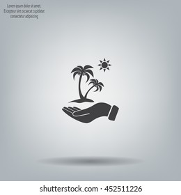 exotic island web icon. vector design