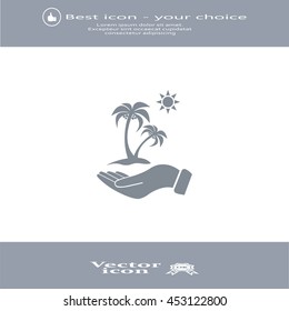 exotic island web icon. vector design