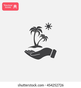 exotic island web icon. vector design