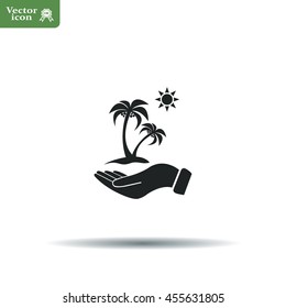exotic island web icon. vector design