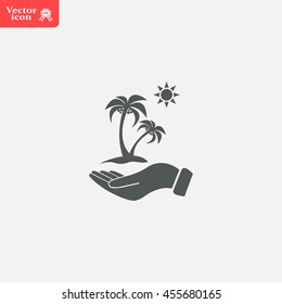 exotic island web icon. vector design