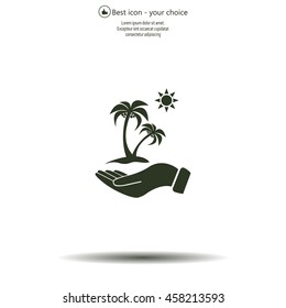 exotic island web icon. vector design