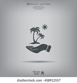 exotic island web icon. vector design
