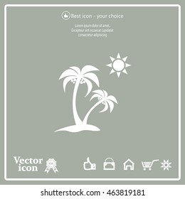 exotic island web icon. vector design