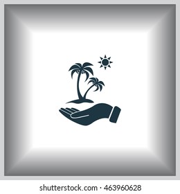 exotic island web icon. vector design