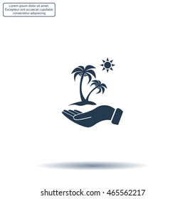 exotic island web icon. vector design