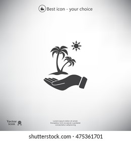 exotic island web icon. vector design