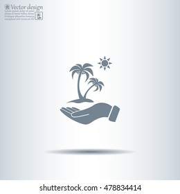 exotic island web icon. vector design