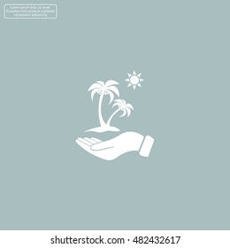 exotic island web icon. vector design