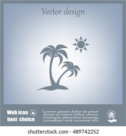exotic island web icon. vector design